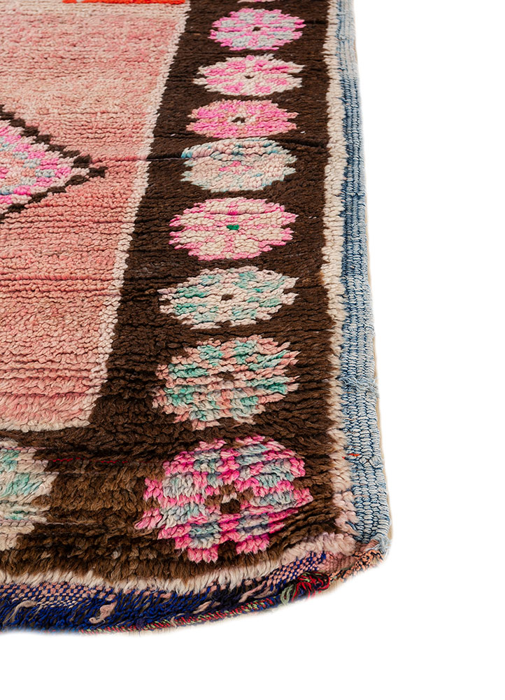nuray red and orange wool hand knotted Rug - Corner