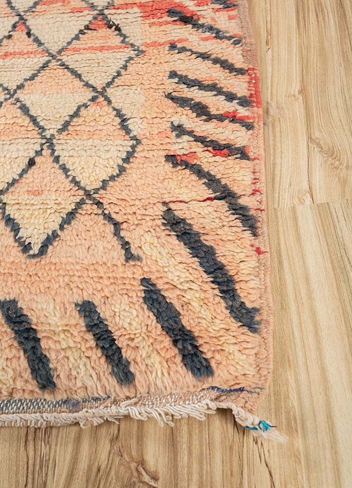 nuray beige and brown wool hand knotted Rug - Corner
