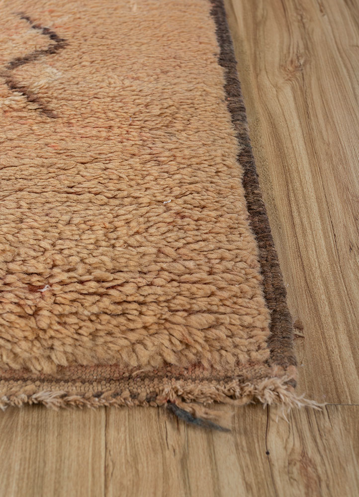 nuray red and orange wool hand knotted Rug - Corner