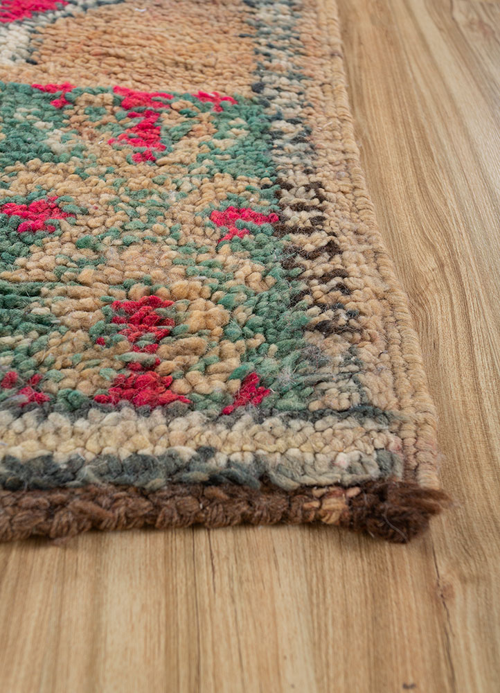 nuray beige and brown wool hand knotted Rug - Corner