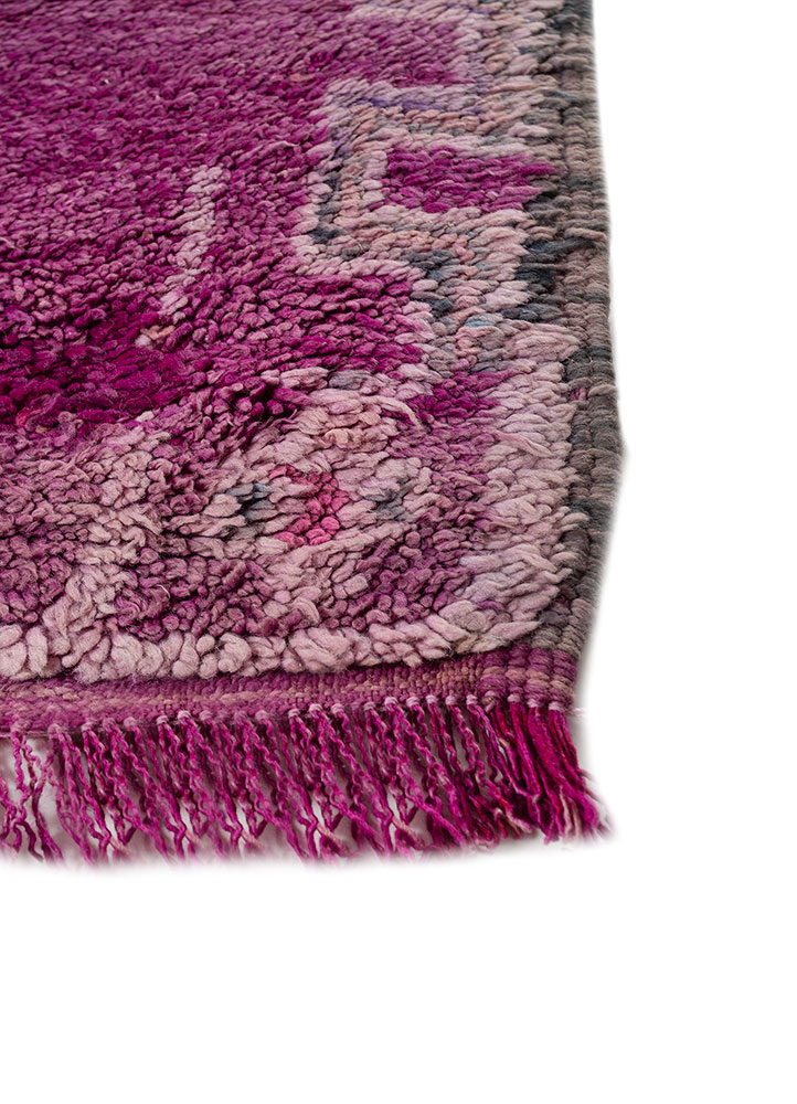 nuray pink and purple wool hand knotted Rug - Corner
