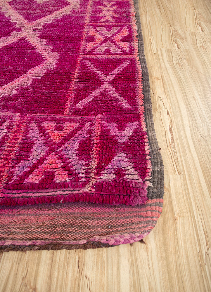 nuray red and orange wool hand knotted Rug - Corner