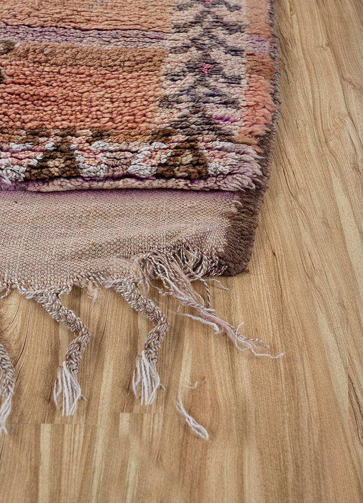 nuray red and orange wool hand knotted Rug - Corner