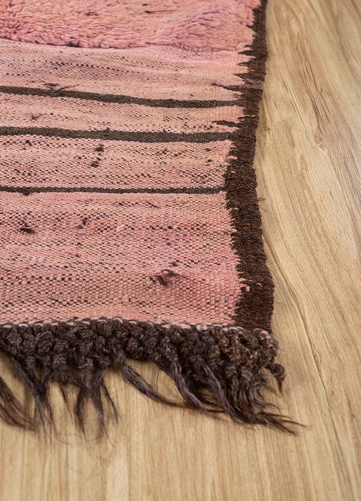 nuray pink and purple wool hand knotted Rug - Corner