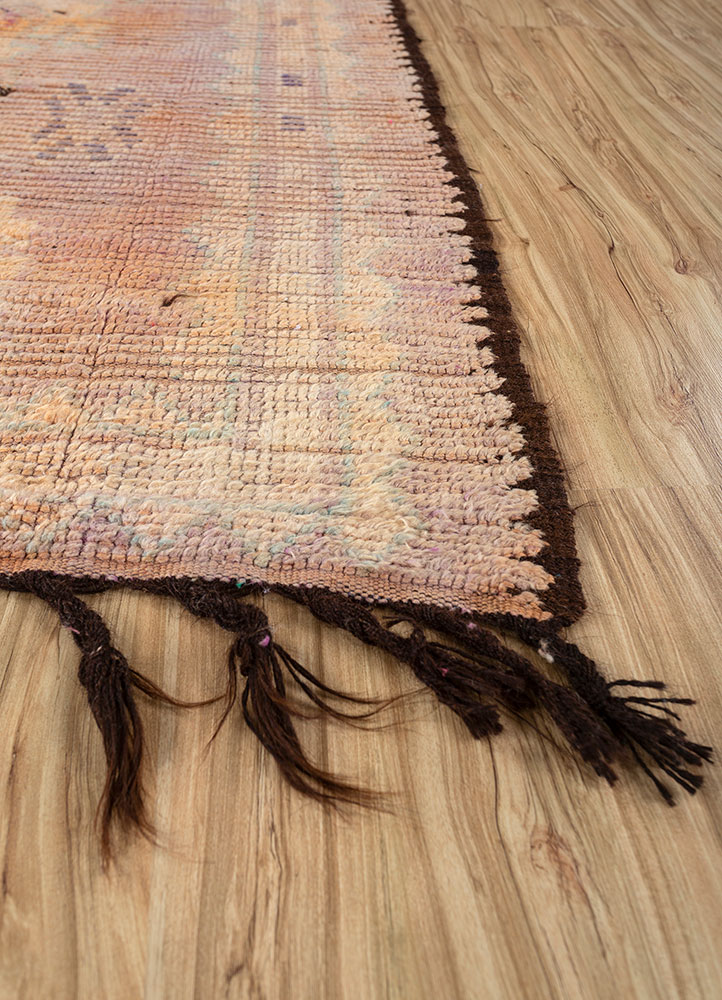 nuray red and orange wool hand knotted Rug - Corner
