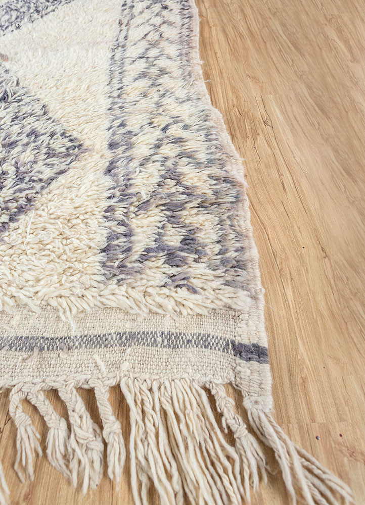 nuray beige and brown wool hand knotted Rug - Corner