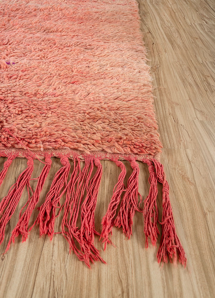 nuray red and orange wool hand knotted Rug - Corner