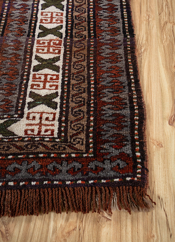 nuray blue wool hand knotted Rug - Corner