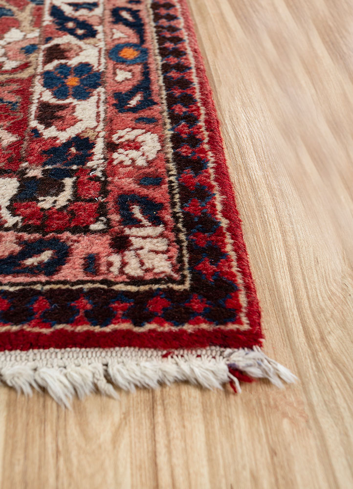 aalam blue wool hand knotted Rug - Corner