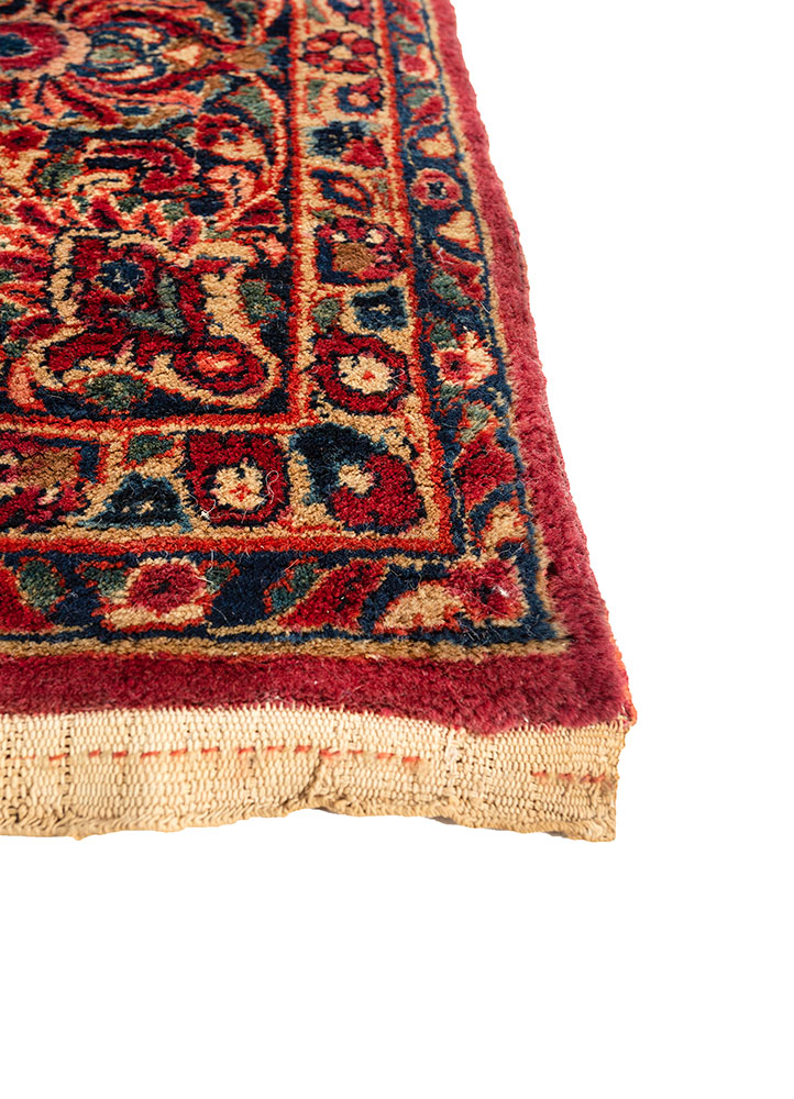 aalam pink and purple wool hand knotted Rug - Corner