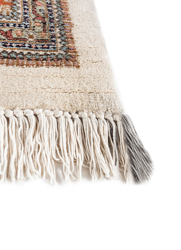 aalam blue wool hand knotted Rug - Corner