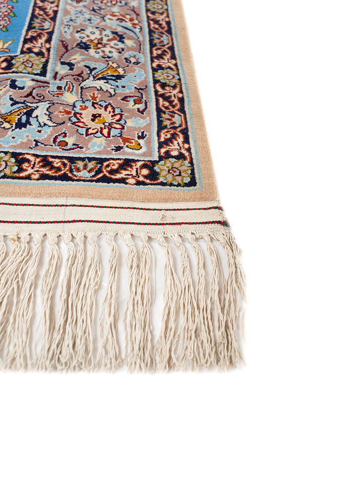 gulmarg blue wool hand knotted Rug - Corner