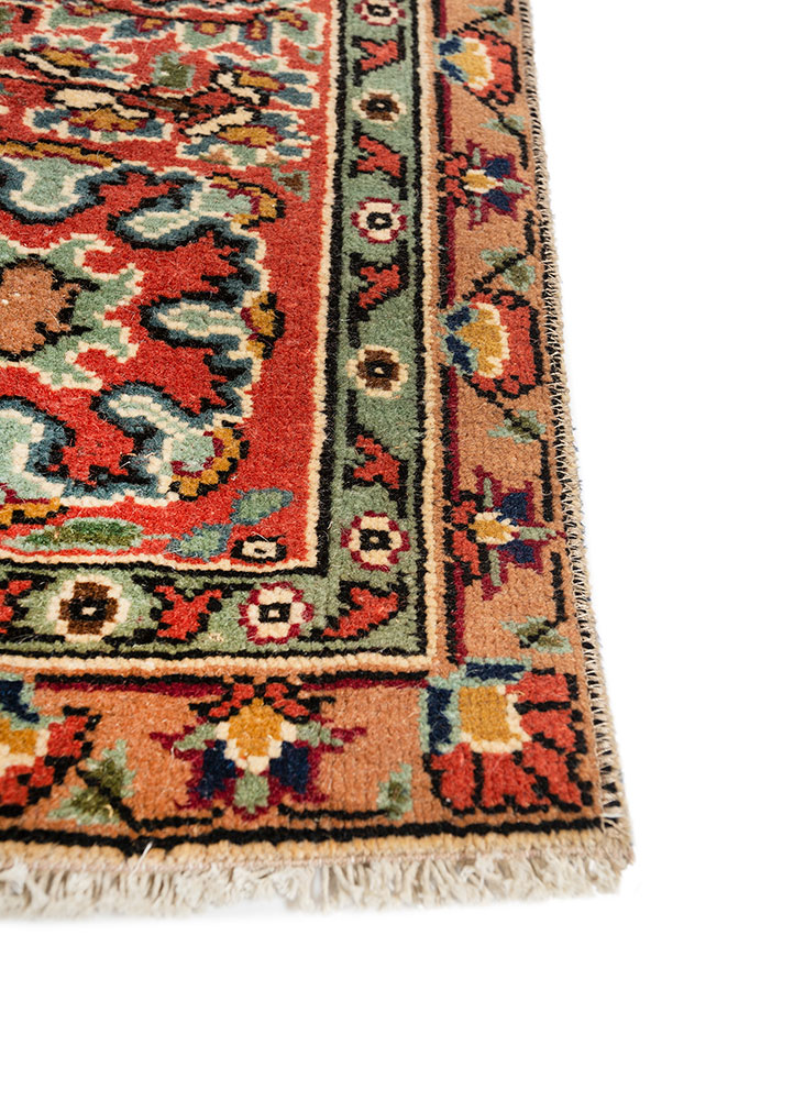 aalam blue wool hand knotted Rug - Corner
