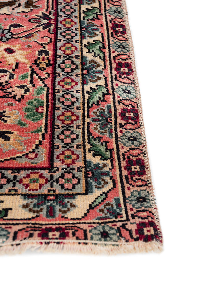 aalam blue wool hand knotted Rug - Corner