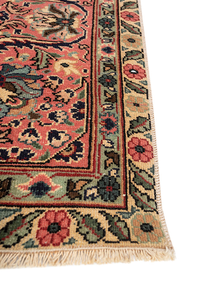 aalam blue wool hand knotted Rug - Corner