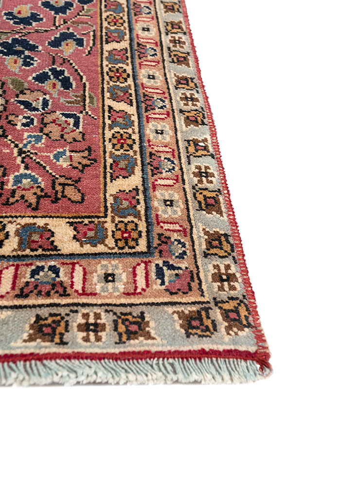 aalam blue wool hand knotted Rug - Corner