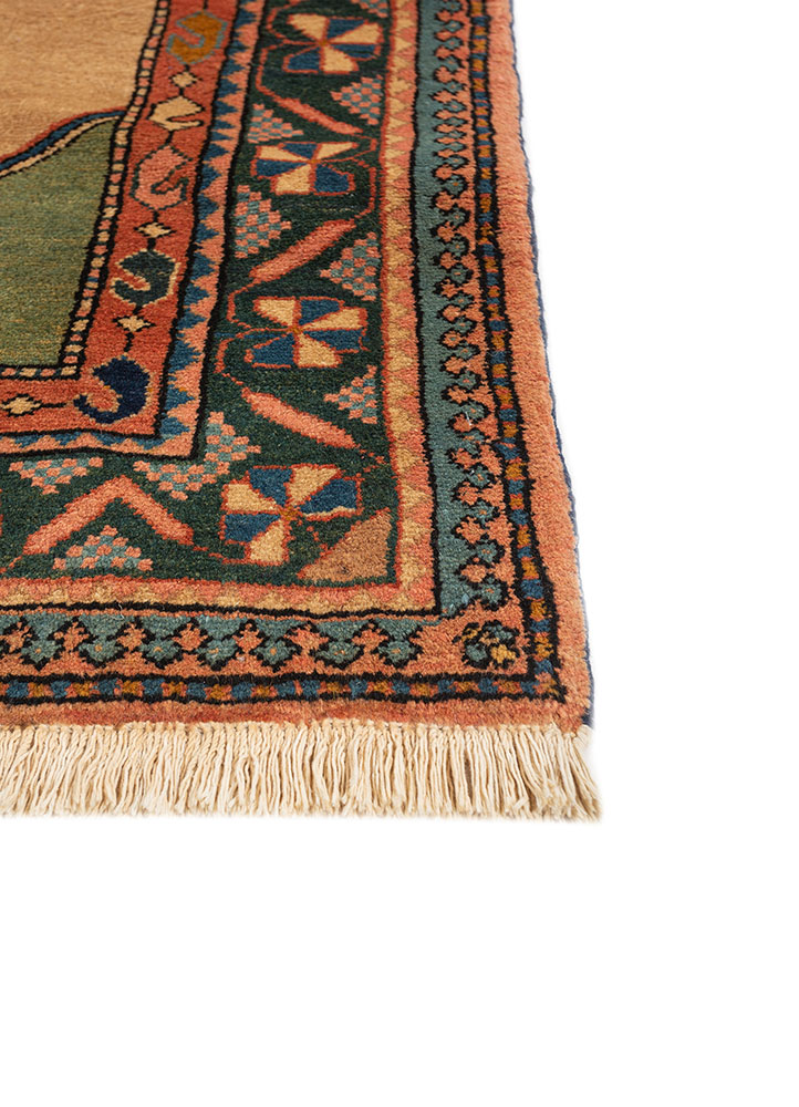 aalam gold wool hand knotted Rug - Corner