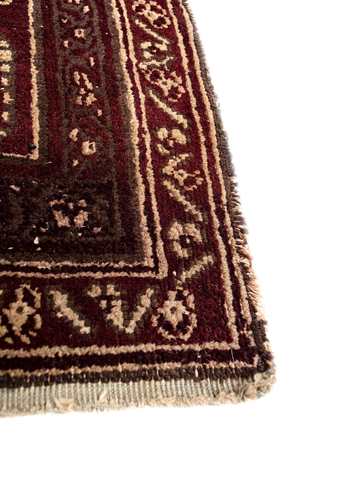 kiaan red and orange wool hand knotted Rug - Corner
