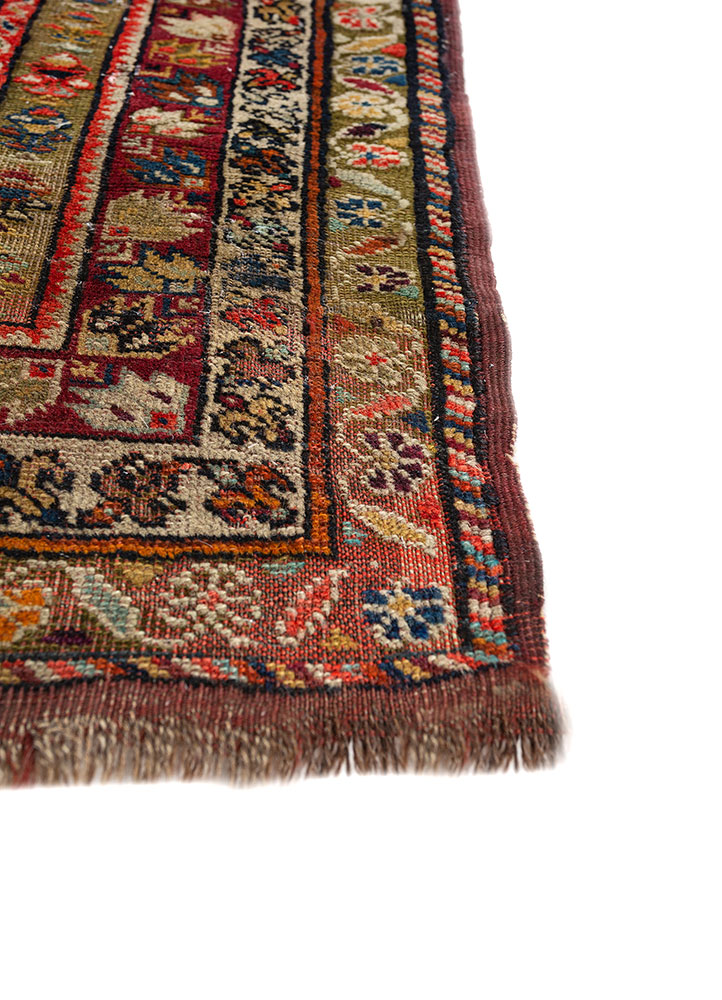 aalam grey and black wool hand knotted Rug - Corner