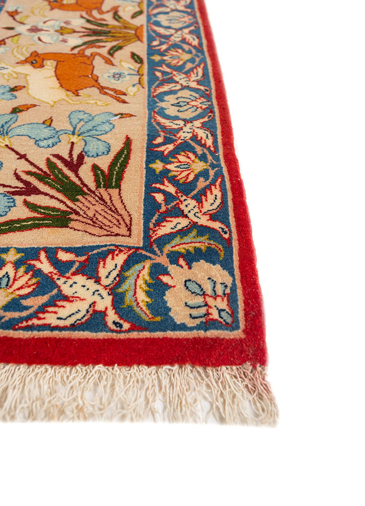 aalam ivory wool hand knotted Rug - Corner