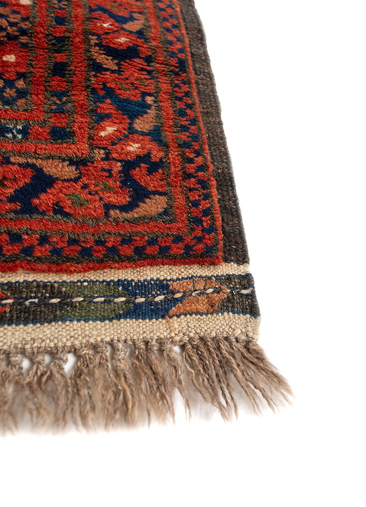 kiaan red and orange wool hand knotted Rug - Corner
