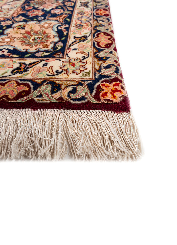 aalam red and orange wool hand knotted Rug - Corner
