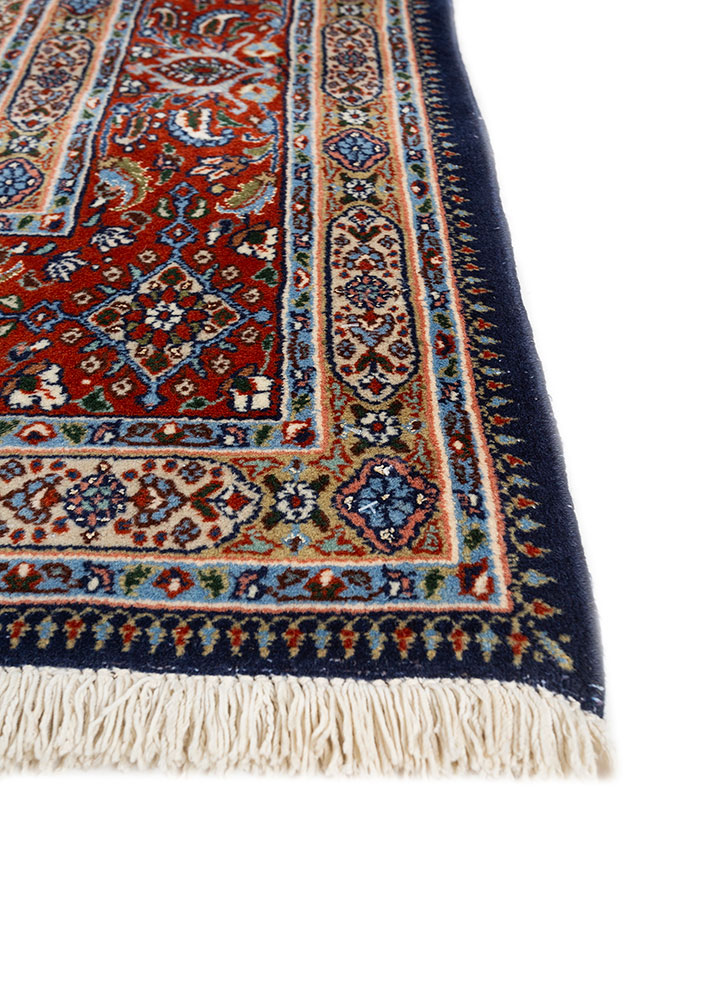 aalam green wool hand knotted Rug - Corner