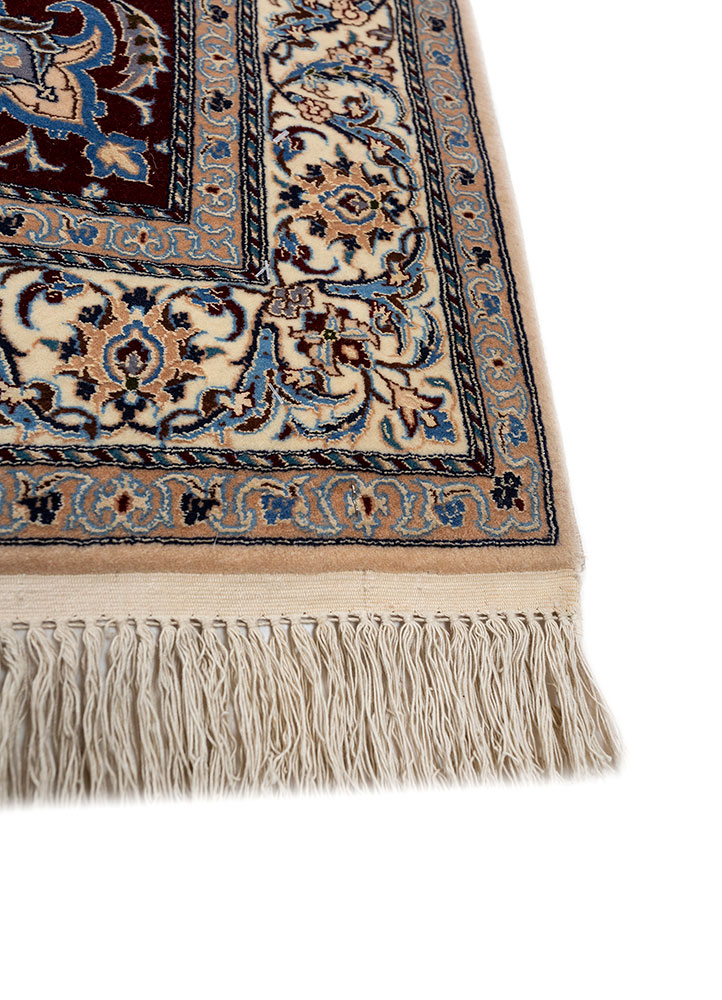 aalam blue wool hand knotted Rug - Corner