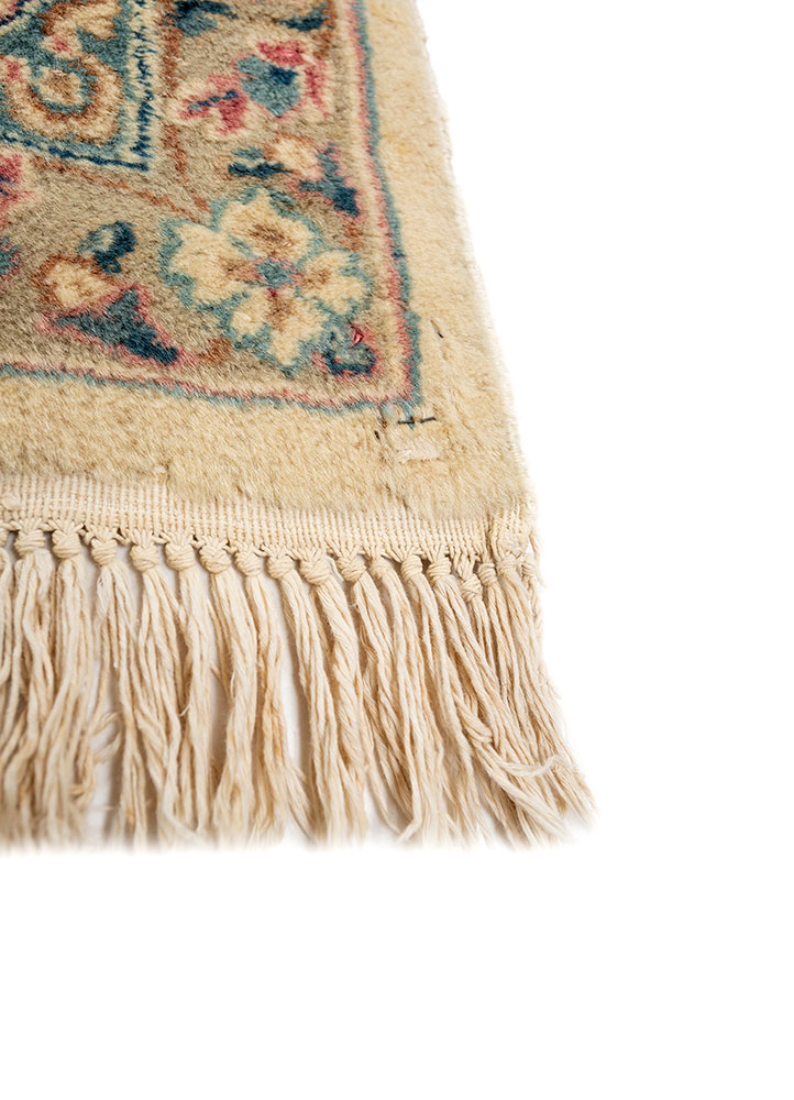 aalam pink and purple wool hand knotted Rug - Corner