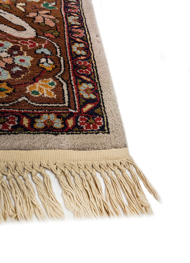 aalam grey and black wool hand knotted Rug - Corner