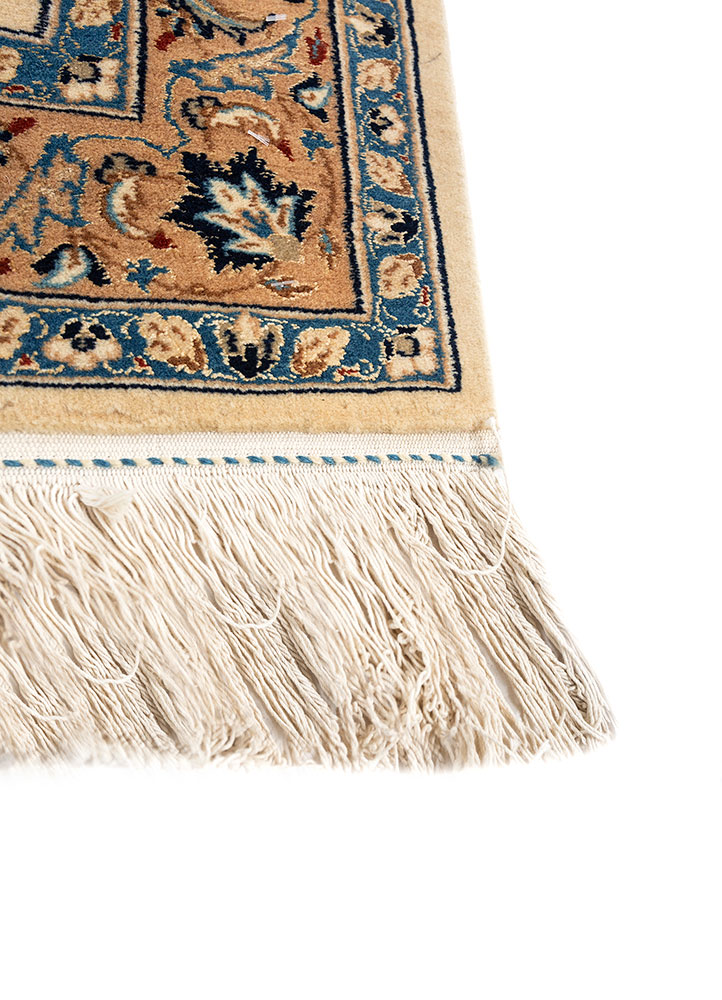 aalam blue wool hand knotted Rug - Corner