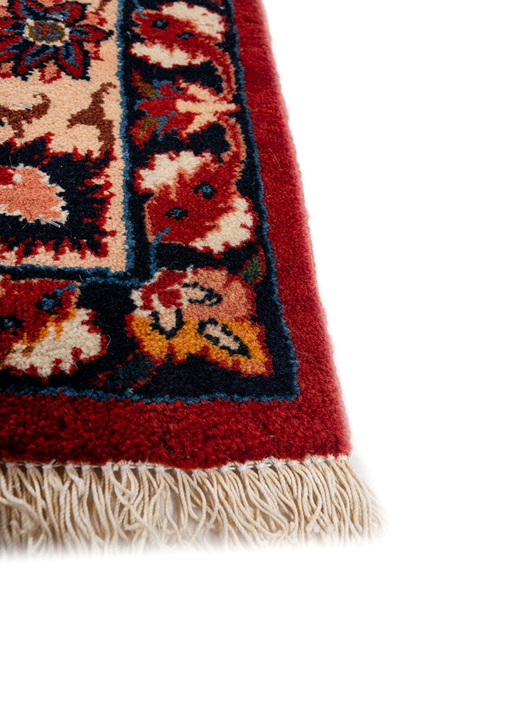 aalam blue wool hand knotted Rug - Corner