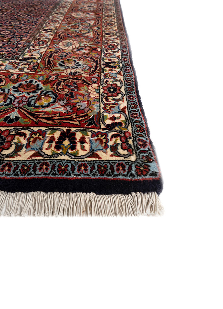 aalam pink and purple wool hand knotted Rug - Corner
