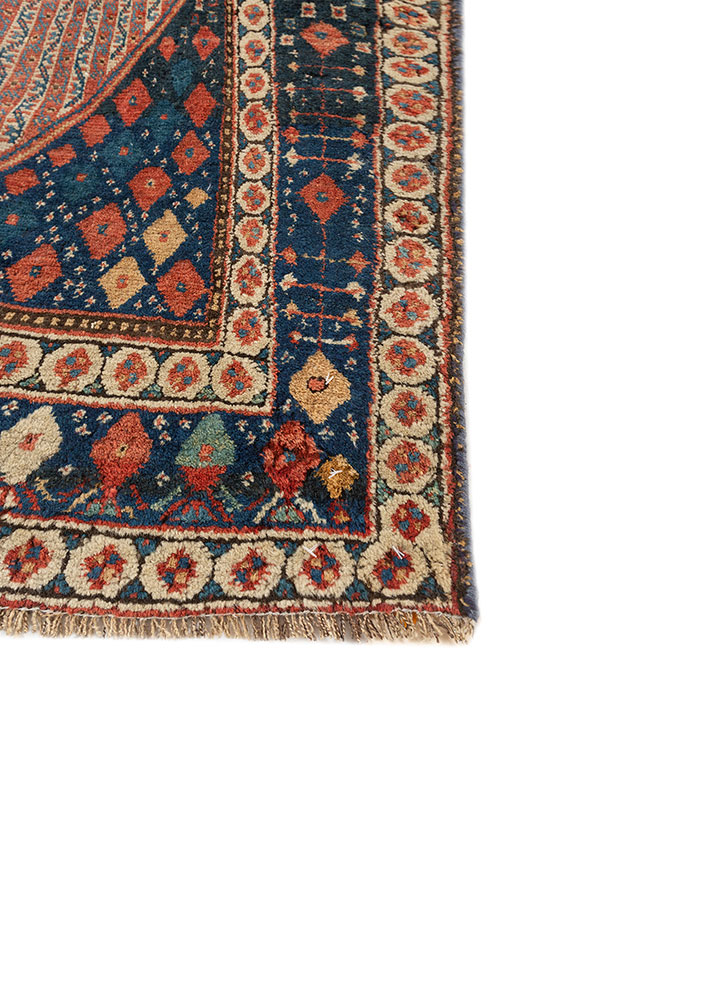 kiaan red and orange wool hand knotted Rug - Corner