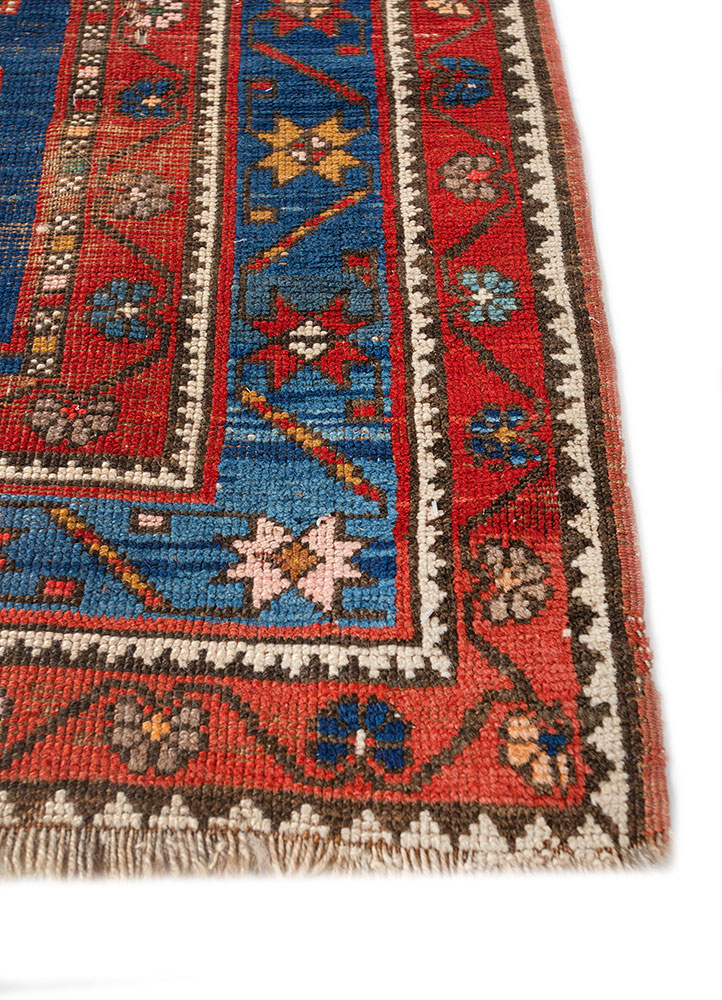 kiaan blue wool hand knotted Rug - Corner