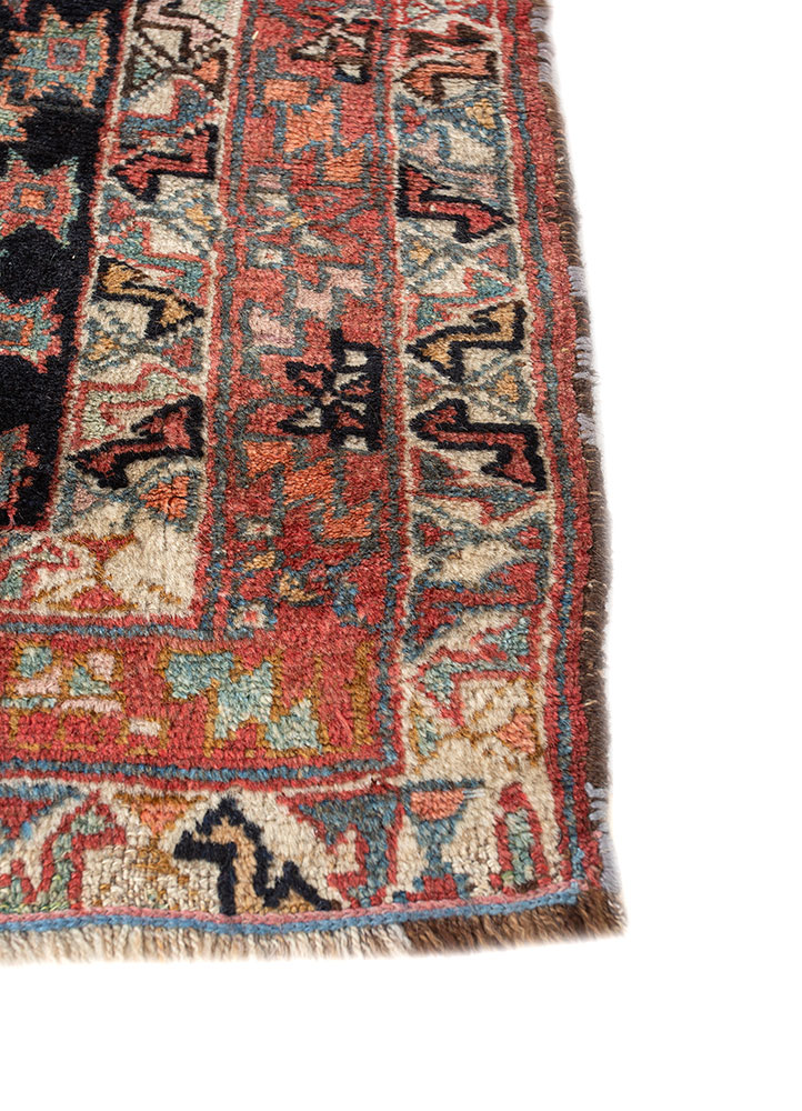 kiaan blue wool hand knotted Rug - Corner