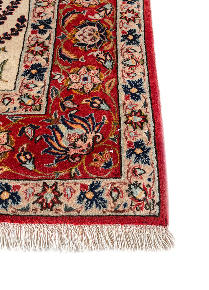 aalam beige and brown wool hand knotted Rug - Corner