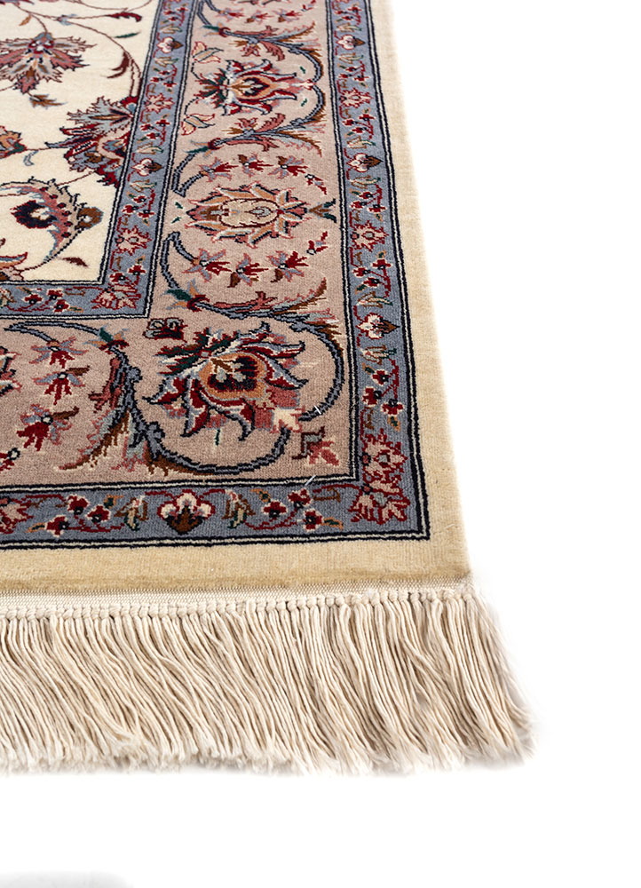 aalam beige and brown wool hand knotted Rug - Corner