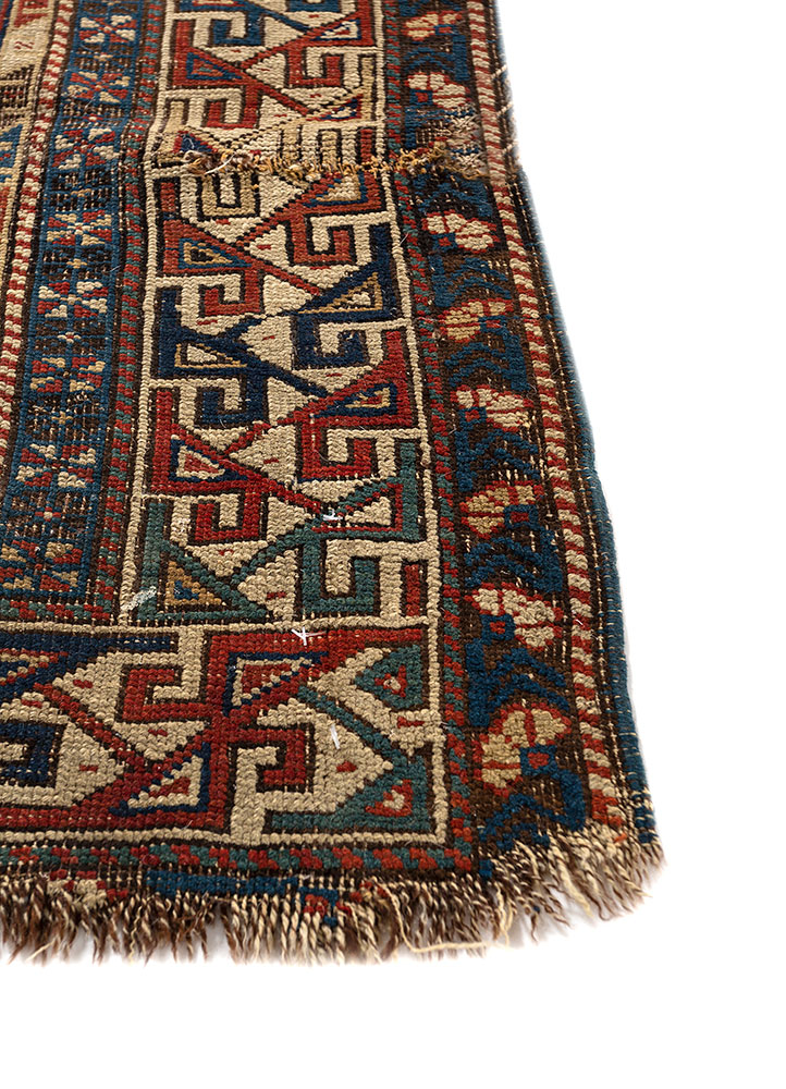 kiaan blue wool hand knotted Rug - Corner