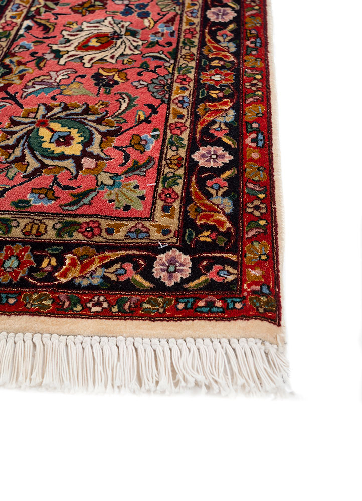 aalam gold wool and silk hand knotted Rug - Corner