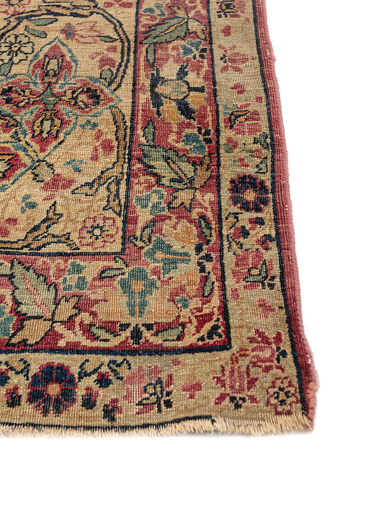 aalam green wool hand knotted Rug - Corner