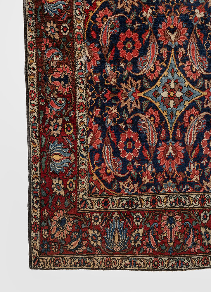 aalam pink and purple wool hand knotted Rug - Corner