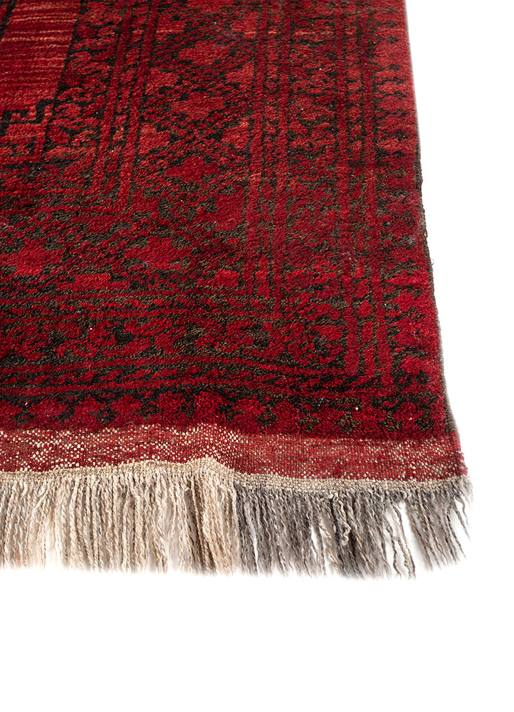 kiaan red and orange wool hand knotted Rug - Corner