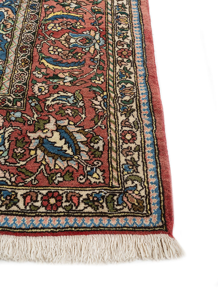 aalam blue wool hand knotted Rug - Corner
