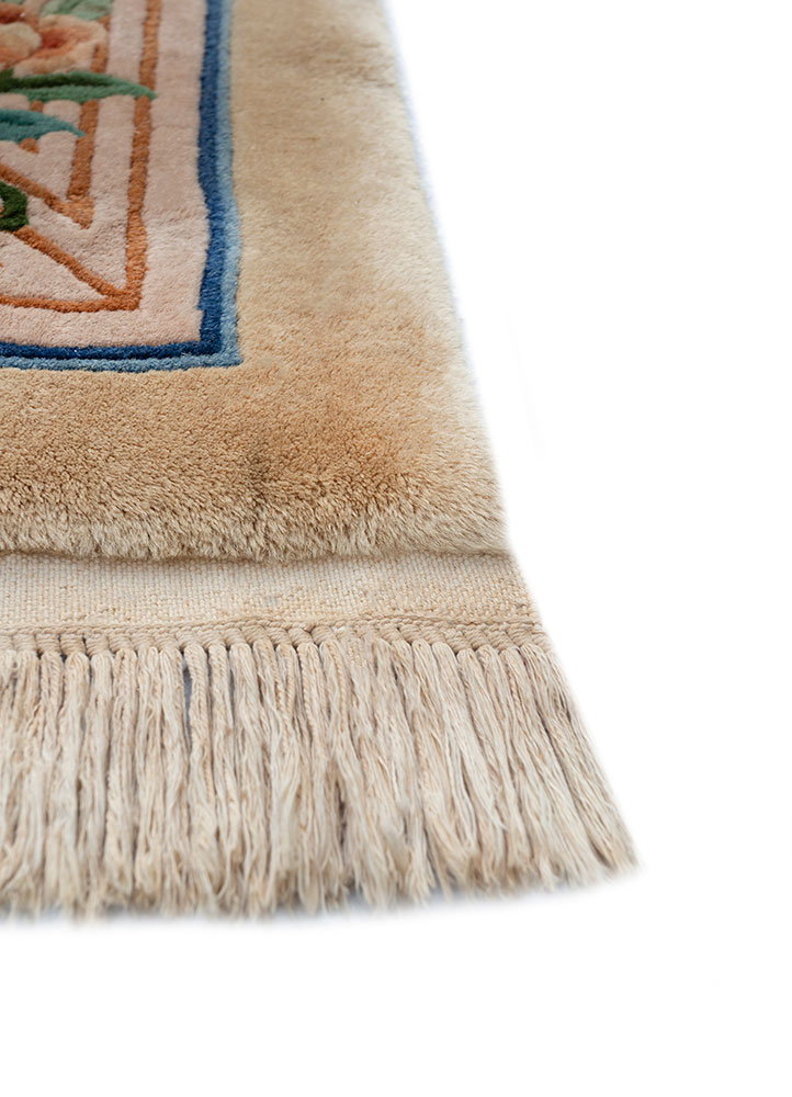 pechino ivory wool hand knotted Rug - Corner