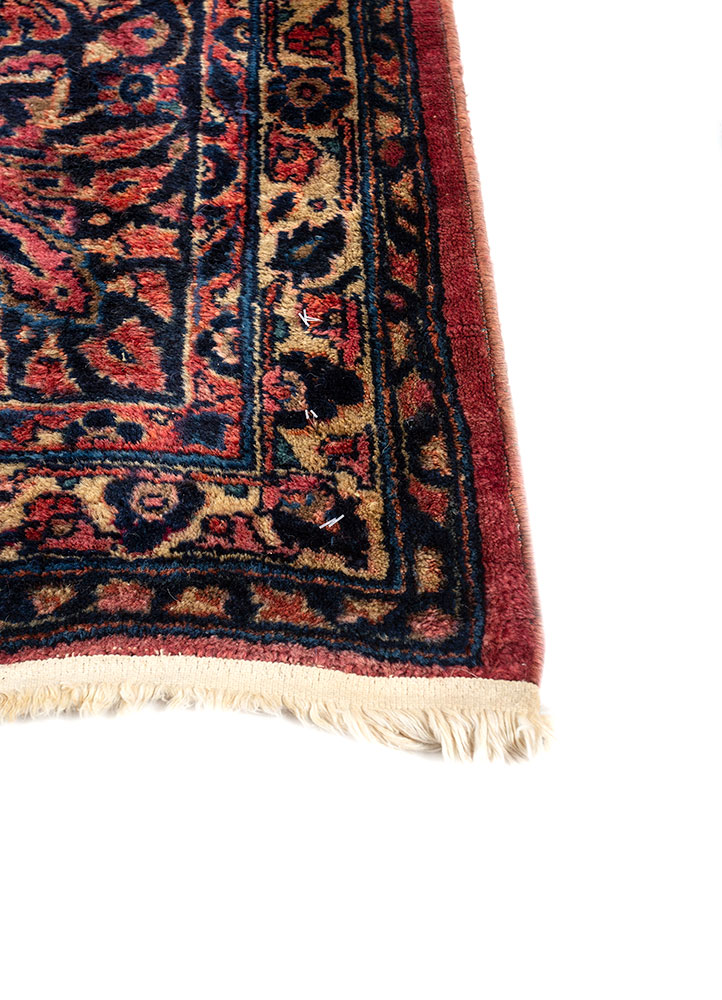 aalam blue wool hand knotted Rug - Corner