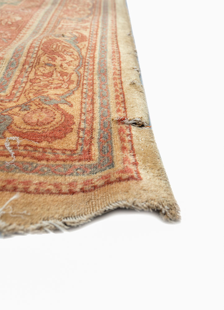 aalam gold wool hand knotted Rug - Corner
