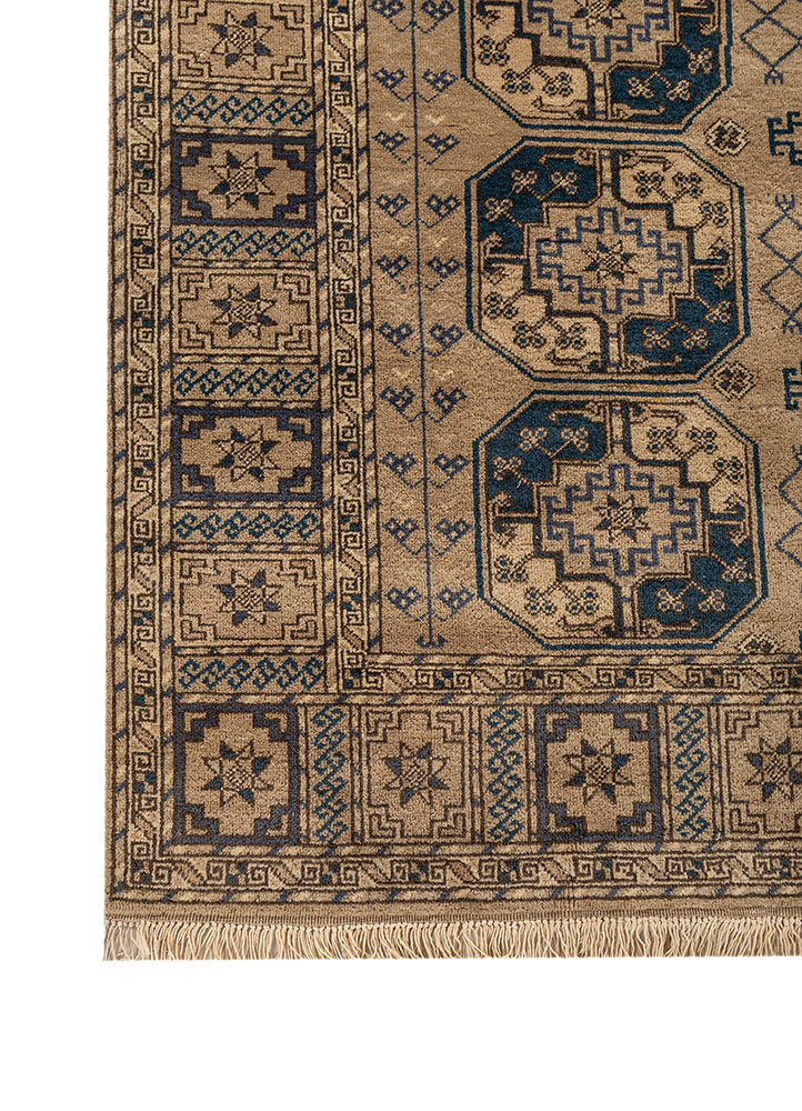 kiaan green wool hand knotted Rug - Corner