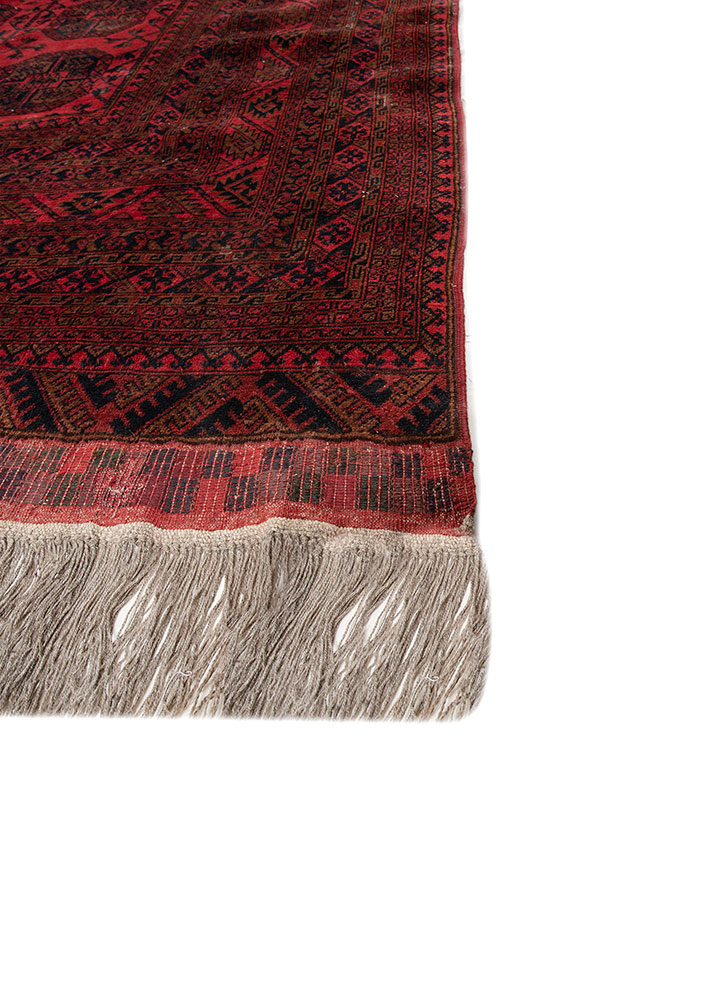 kiaan red and orange wool hand knotted Rug - Corner
