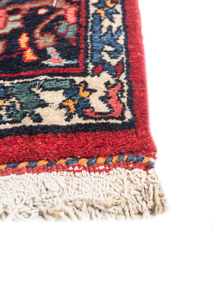 aalam blue wool hand knotted Rug - Corner